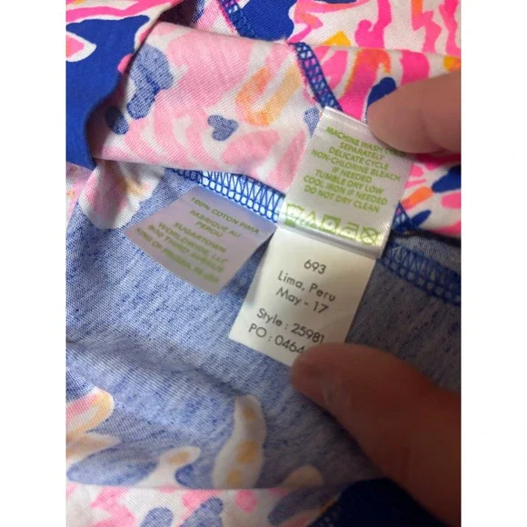 Lilly Pulitzer Marlowe‎ Brilliant Blue It's Electric Cotton Dress Size XS - Picture 10 of 10